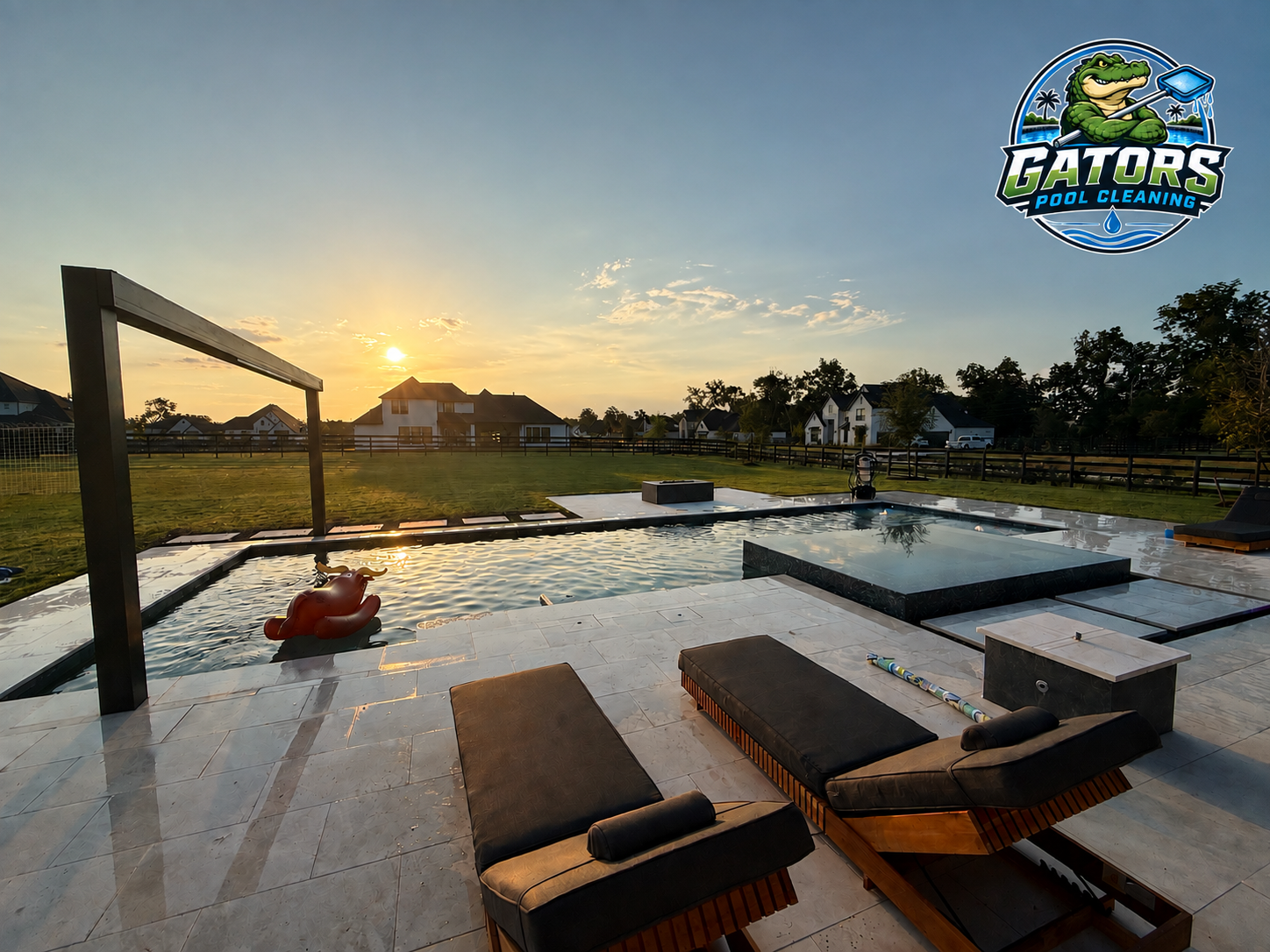 Clean residential pool