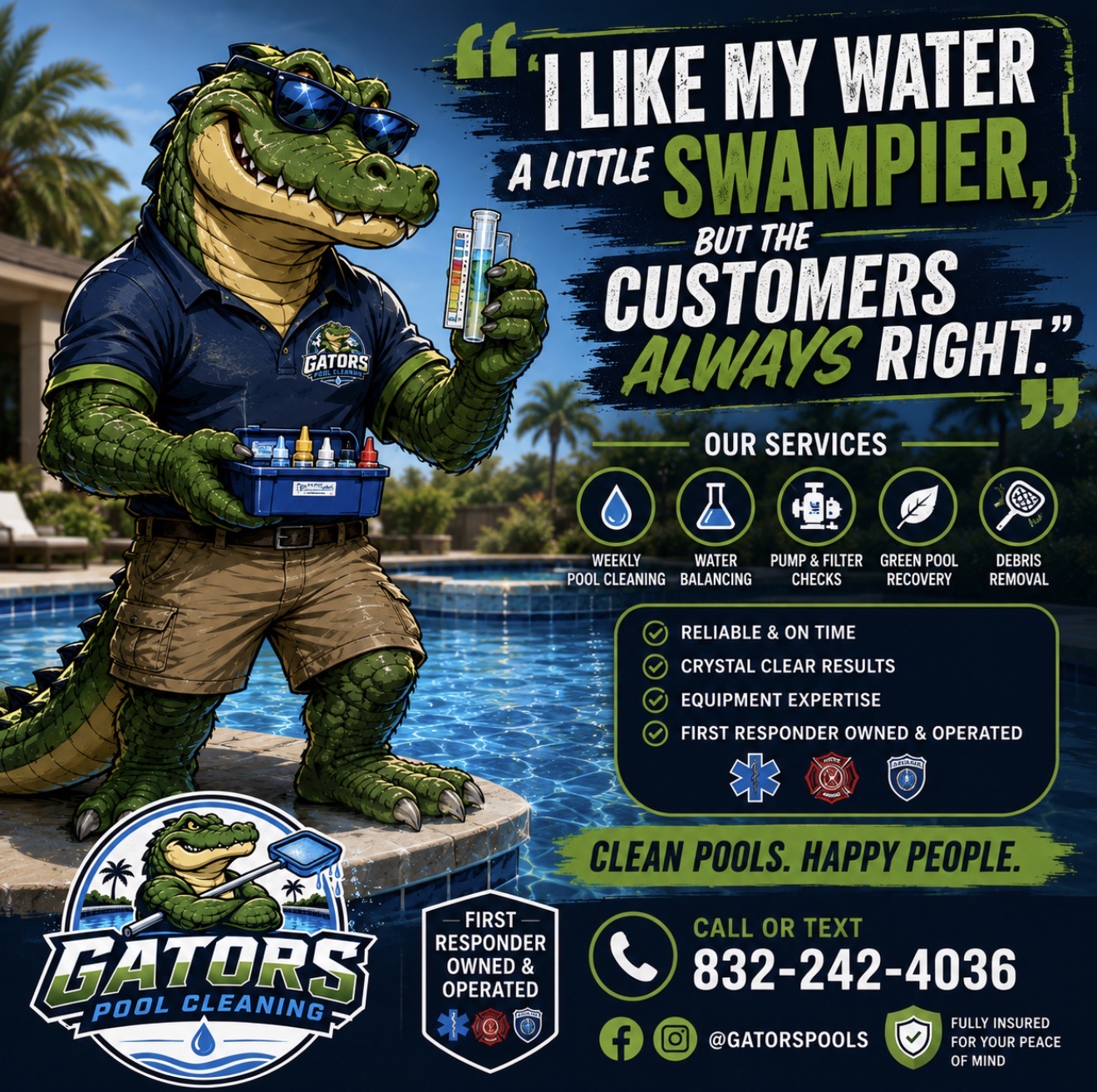 Gators Pool Cleaning service information