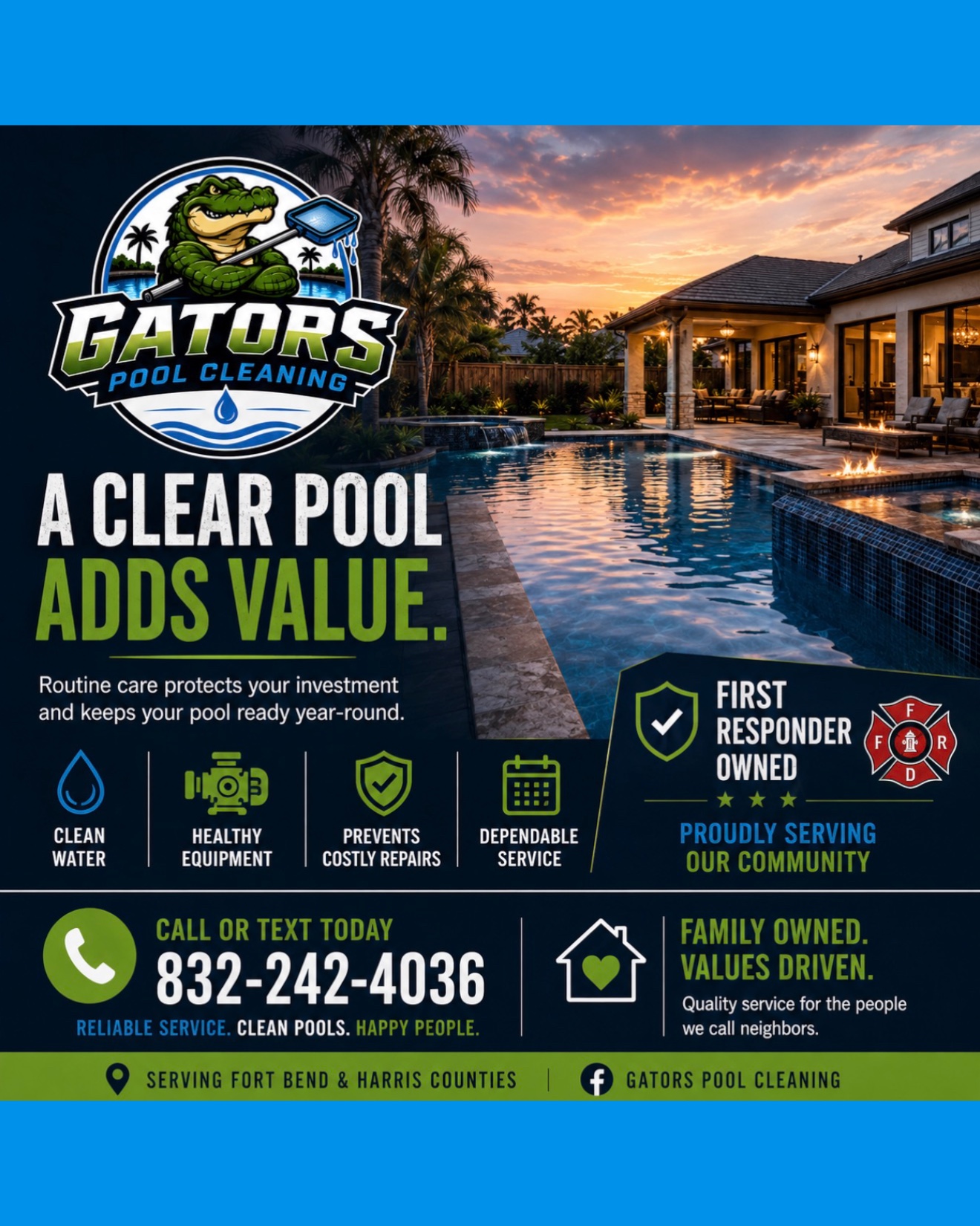 Gators Pool Cleaning advertisement